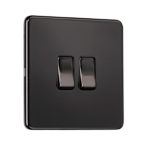 Slimline Screwless 2G Light Switch