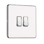 Slimline Screwless 2G Light Switch