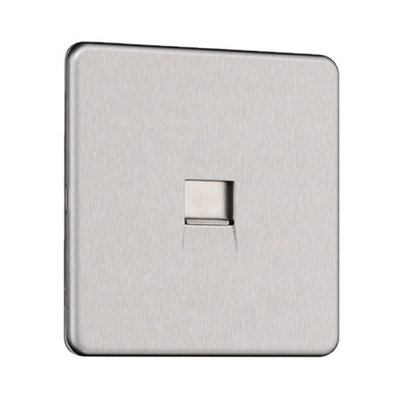 Slimline Screwless 1G Single Slave Telephone Socket