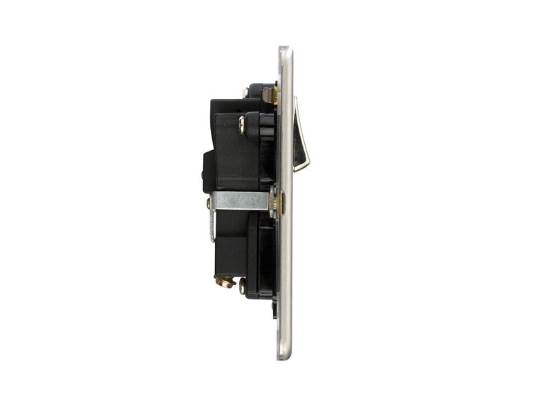 Slimline Screwless 1G DP Switched Single Socket (Pack of 3)