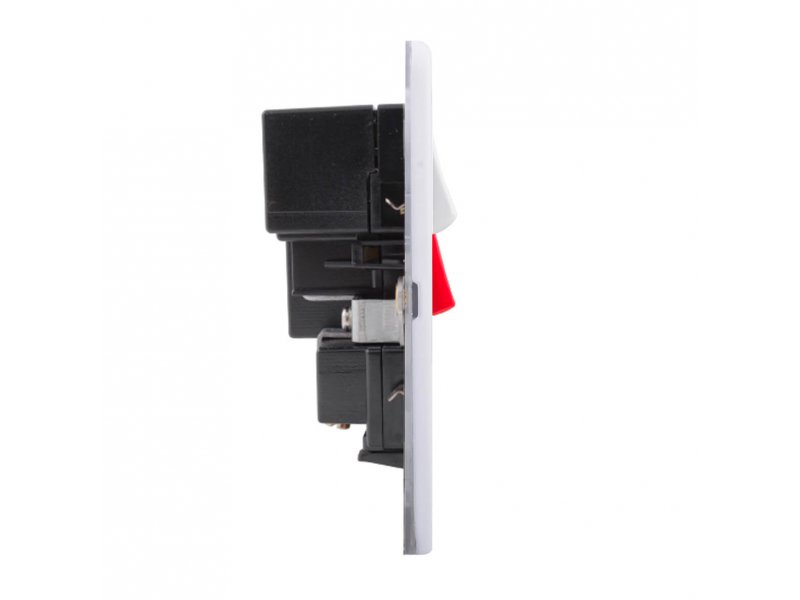 Slimline Screwless 45 AMP Cooker Switch Socket Outlet with Dual USB Charger (2.4A)