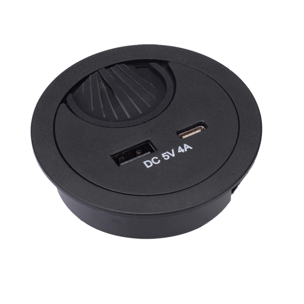 Desktop Grommet with Dual USB Charger
